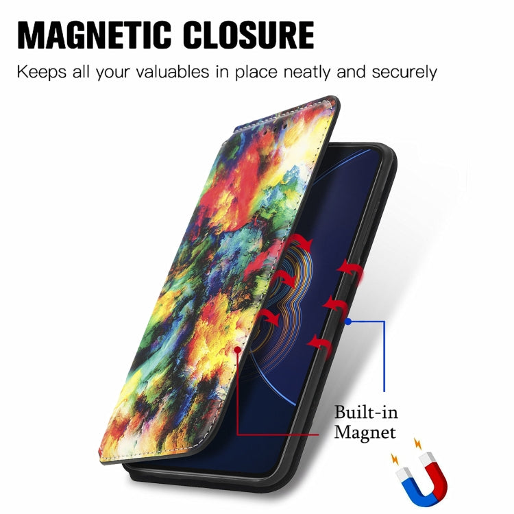 For Asus Zenfone 8 Flip Colorful Magnetic Horizontal Flip PU Leather Case with Holder & Card Slot & Wallet