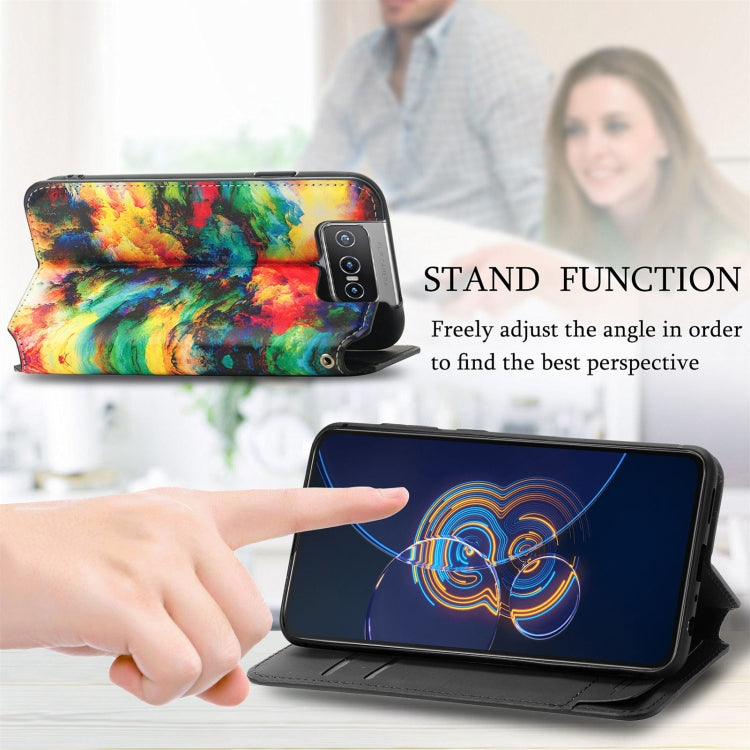 For Asus Zenfone 8 Flip Colorful Magnetic Horizontal Flip PU Leather Case with Holder & Card Slot & Wallet