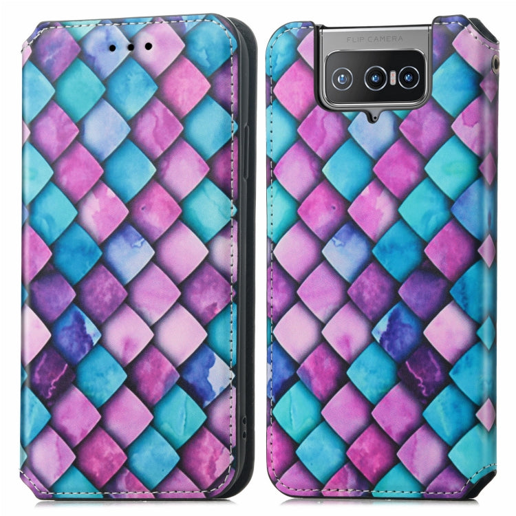 For Asus Zenfone 8 Flip Colorful Magnetic Horizontal Flip PU Leather Case with Holder & Card Slot & Wallet