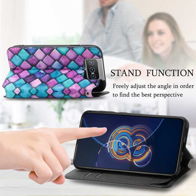 For Asus Zenfone 8 Flip Colorful Magnetic Horizontal Flip PU Leather Case with Holder & Card Slot & Wallet