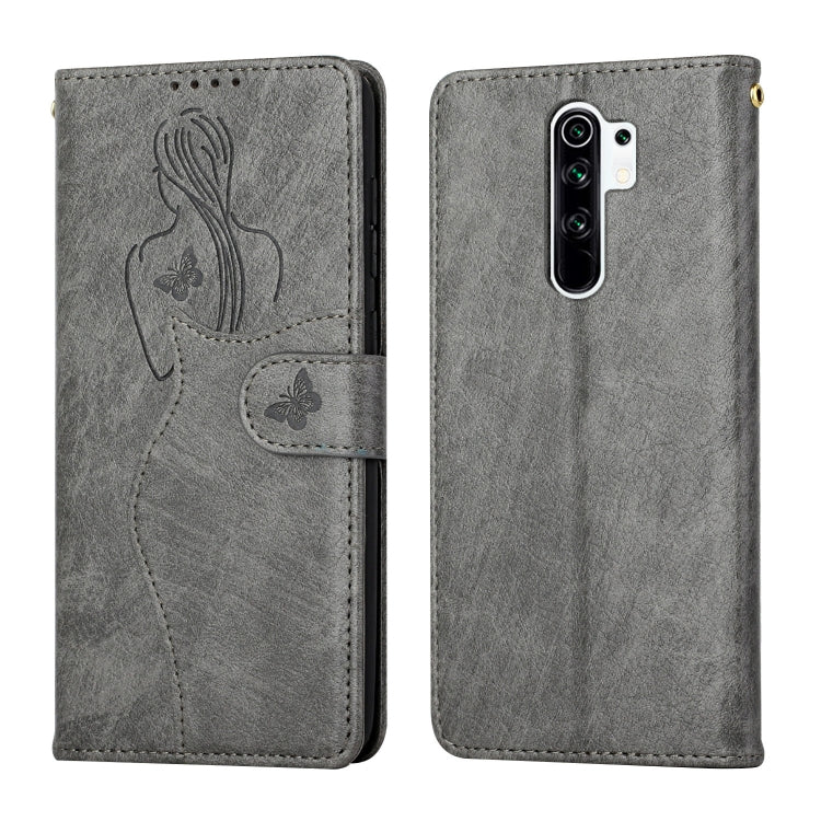 For Xiaomi Redmi 9 Beauty Girl Embossing Pattern Horizontal Flip Leather Case with Holder & Card Slot & Wallet & Photo Frame