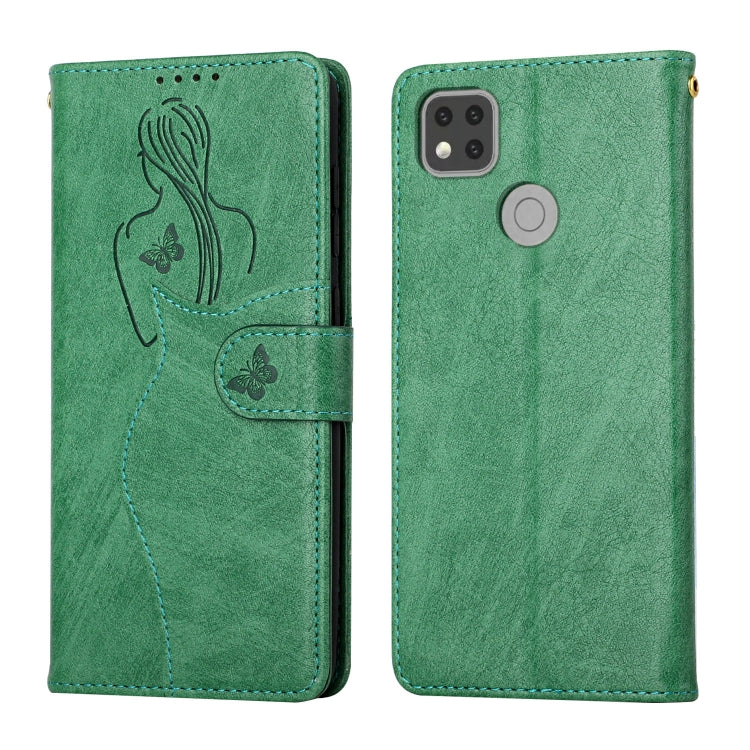 For Xiaomi Redmi 9C Beauty Girl Embossing Pattern Horizontal Flip Leather Case with Holder & Card Slot & Wallet & Photo Frame