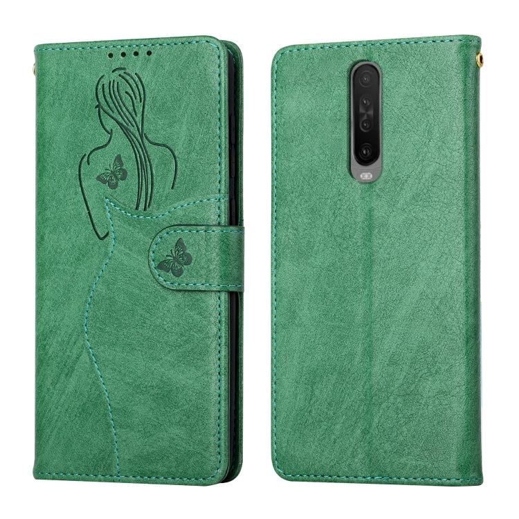 For Xiaomi Redmi K30 Beauty Girl Embossing Pattern Horizontal Flip Leather Case with Holder & Card Slot & Wallet & Photo Frame