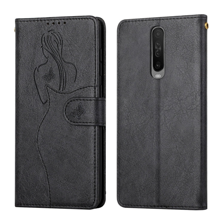 For Xiaomi Redmi K30 Beauty Girl Embossing Pattern Horizontal Flip Leather Case with Holder & Card Slot & Wallet & Photo Frame