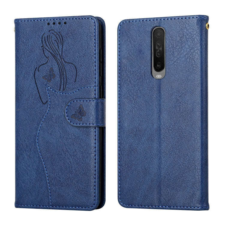 For Xiaomi Redmi K30 Beauty Girl Embossing Pattern Horizontal Flip Leather Case with Holder & Card Slot & Wallet & Photo Frame