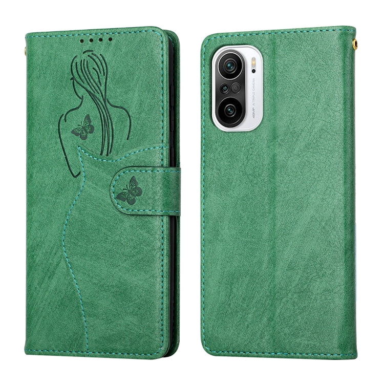 For Xiaomi Redmi K40 / K40 Pro Beauty Girl Embossing Pattern Horizontal Flip Leather Case with Holder & Card Slot & Wallet & Photo Frame
