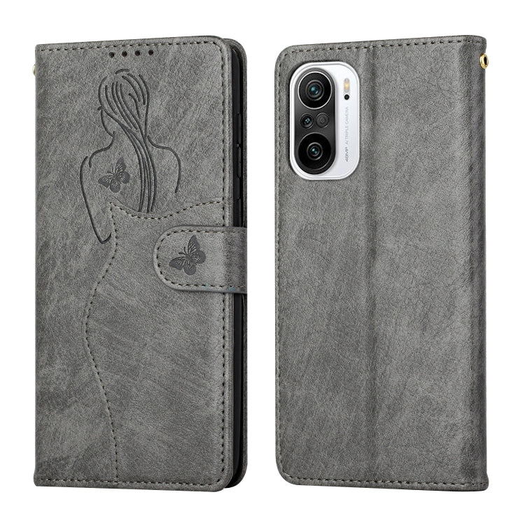 For Xiaomi Redmi K40 / K40 Pro Beauty Girl Embossing Pattern Horizontal Flip Leather Case with Holder & Card Slot & Wallet & Photo Frame