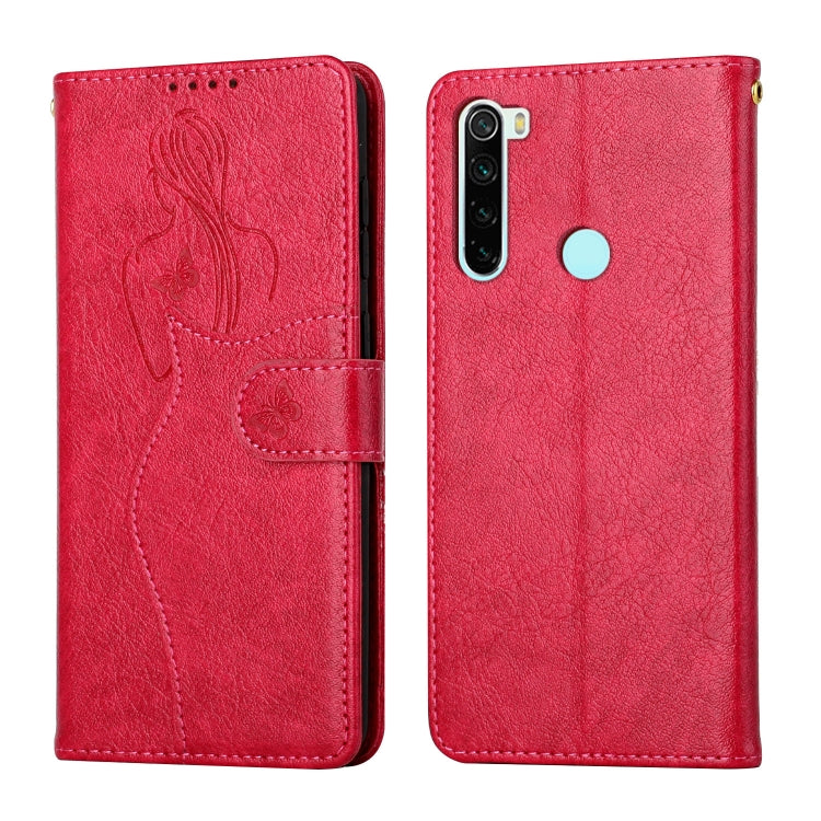 For Xiaomi Redmi Note 8 2021 Beauty Girl Embossing Pattern Horizontal Flip Leather Case with Holder & Card Slot & Wallet & Photo Frame