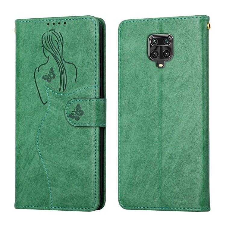 For Xiaomi Redmi Note 9 Pro Beauty Girl Embossing Pattern Horizontal Flip Leather Case with Holder & Card Slot & Wallet & Photo Frame