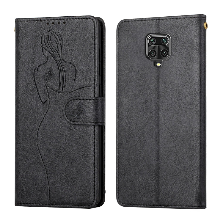 For Xiaomi Redmi Note 9 Pro Beauty Girl Embossing Pattern Horizontal Flip Leather Case with Holder & Card Slot & Wallet & Photo Frame