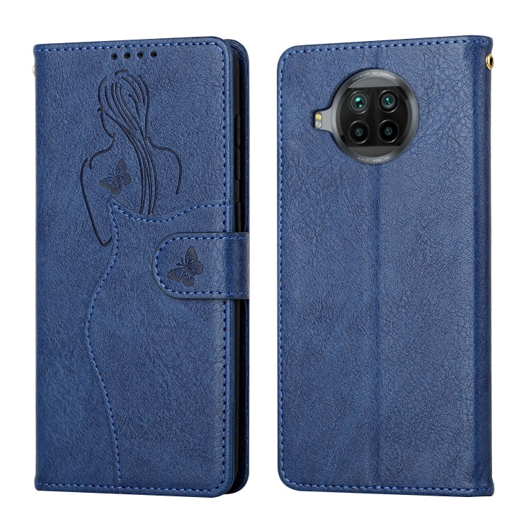For Xiaomi Redmi Note 9 Pro 5G/Mi 10T Lite 5G Beauty Girl Embossing Pattern Horizontal Flip Leather Case with Holder & Card Slot & Wallet & Photo Frame