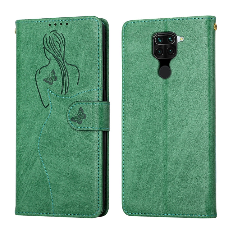 For Xiaomi Redmi Note 9 / 10X 4G Beauty Girl Embossing Pattern Horizontal Flip Leather Case with Holder & Card Slot & Wallet & Photo Frame