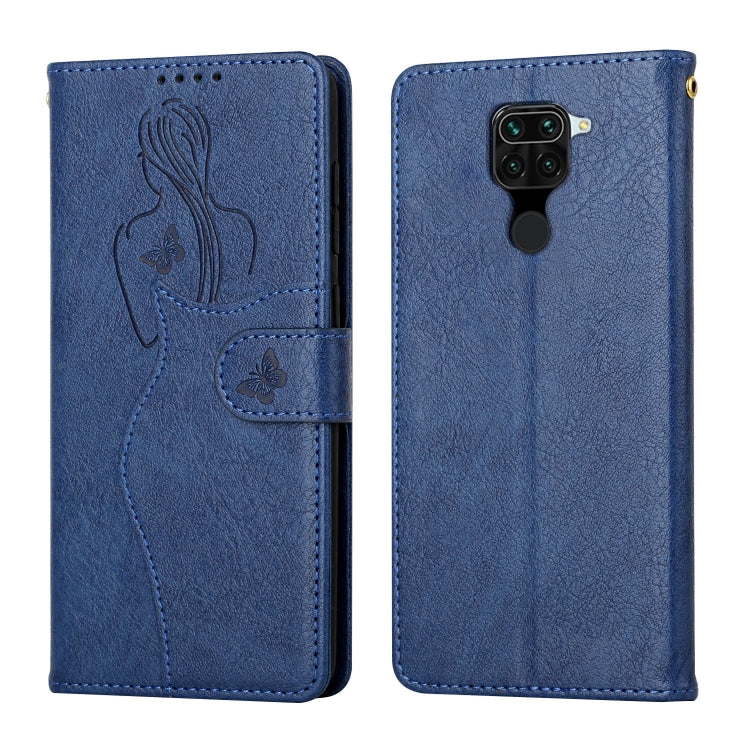 For Xiaomi Redmi Note 9 / 10X 4G Beauty Girl Embossing Pattern Horizontal Flip Leather Case with Holder & Card Slot & Wallet & Photo Frame