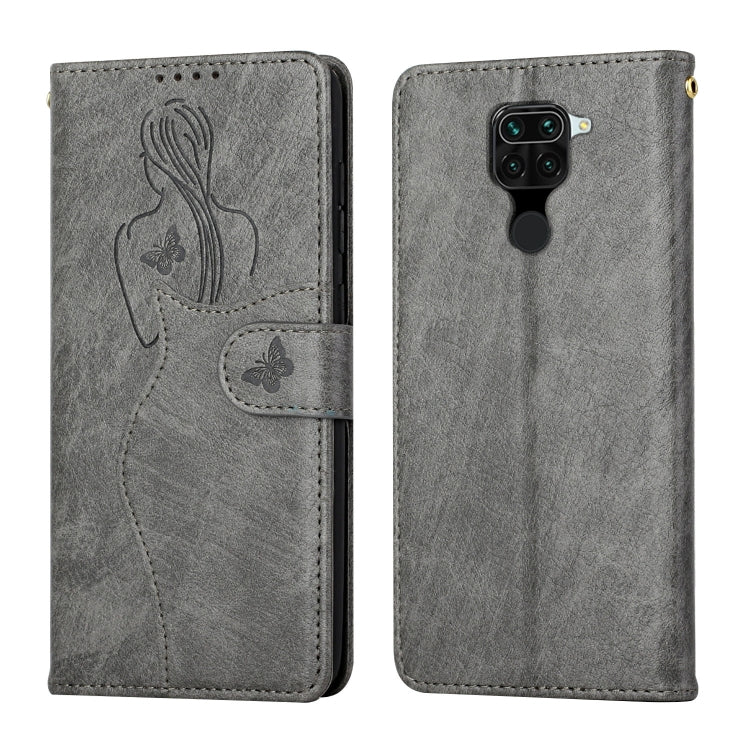 For Xiaomi Redmi Note 9 / 10X 4G Beauty Girl Embossing Pattern Horizontal Flip Leather Case with Holder & Card Slot & Wallet & Photo Frame