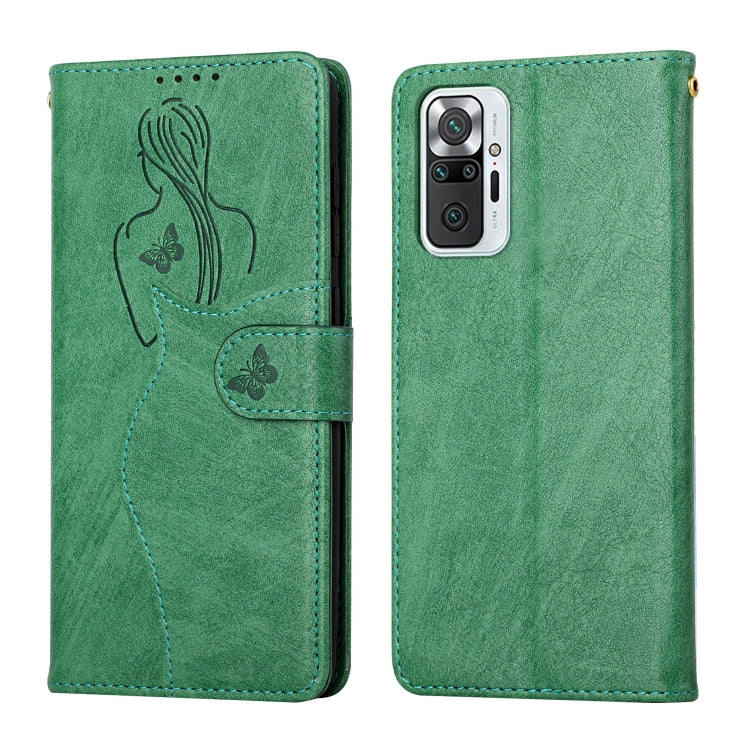 For Xiaomi Redmi Note 10 Pro Beauty Girl Embossing Pattern Horizontal Flip Leather Case with Holder & Card Slot & Wallet & Photo Frame