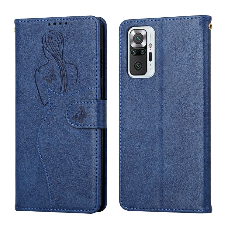 For Xiaomi Redmi Note 10 Pro Beauty Girl Embossing Pattern Horizontal Flip Leather Case with Holder & Card Slot & Wallet & Photo Frame