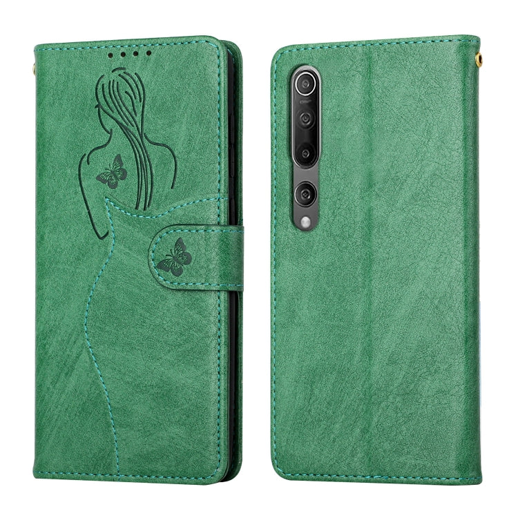 For Xiaomi Mi 10 5G / 10 Pro 5G Beauty Girl Embossing Pattern Horizontal Flip Leather Case with Holder & Card Slot & Wallet & Photo Frame