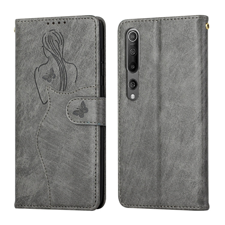 For Xiaomi Mi 10 5G / 10 Pro 5G Beauty Girl Embossing Pattern Horizontal Flip Leather Case with Holder & Card Slot & Wallet & Photo Frame