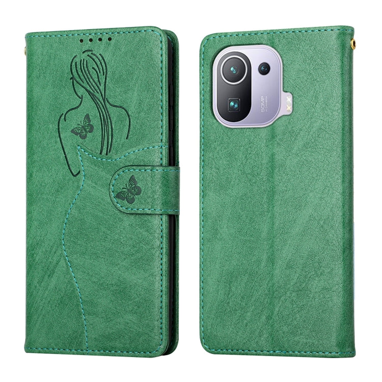 For Xiaomi Mi 11 Pro Beauty Girl Embossing Pattern Horizontal Flip Leather Case with Holder & Card Slot & Wallet & Photo Frame