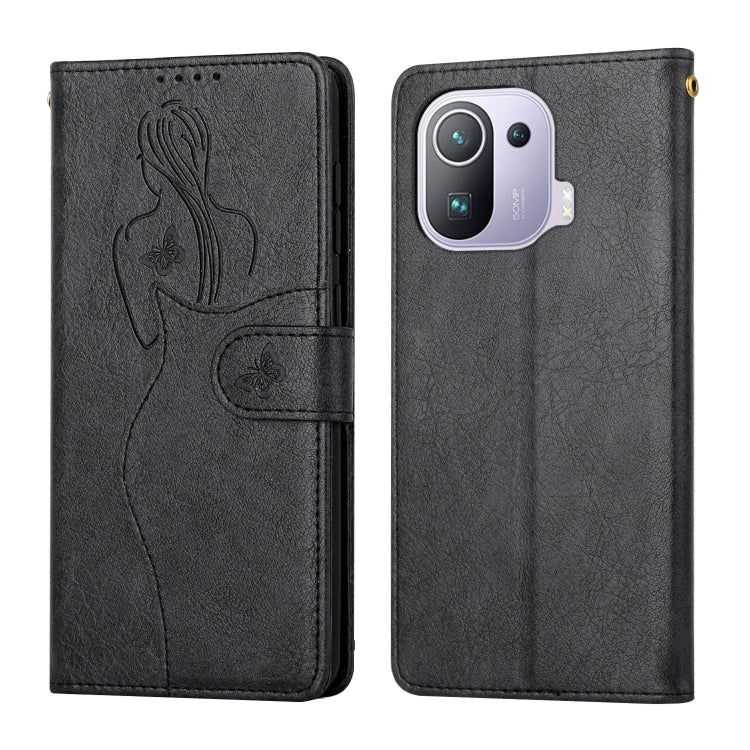 For Xiaomi Mi 11 Pro Beauty Girl Embossing Pattern Horizontal Flip Leather Case with Holder & Card Slot & Wallet & Photo Frame