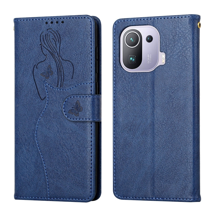 For Xiaomi Mi 11 Pro Beauty Girl Embossing Pattern Horizontal Flip Leather Case with Holder & Card Slot & Wallet & Photo Frame