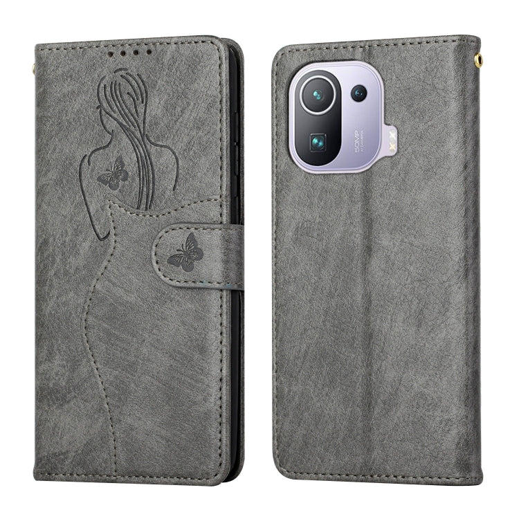 For Xiaomi Mi 11 Pro Beauty Girl Embossing Pattern Horizontal Flip Leather Case with Holder & Card Slot & Wallet & Photo Frame