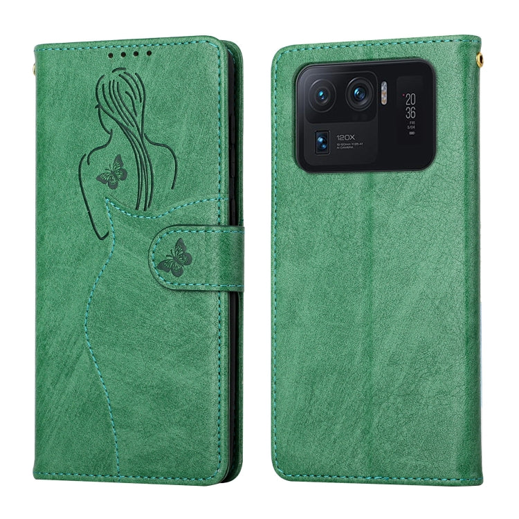 For Xiaomi Mi 11 Ultra Beauty Girl Embossing Pattern Horizontal Flip Leather Case with Holder & Card Slot & Wallet & Photo Frame