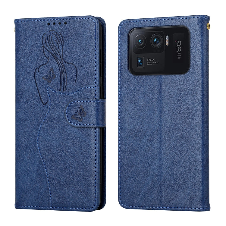 For Xiaomi Mi 11 Ultra Beauty Girl Embossing Pattern Horizontal Flip Leather Case with Holder & Card Slot & Wallet & Photo Frame