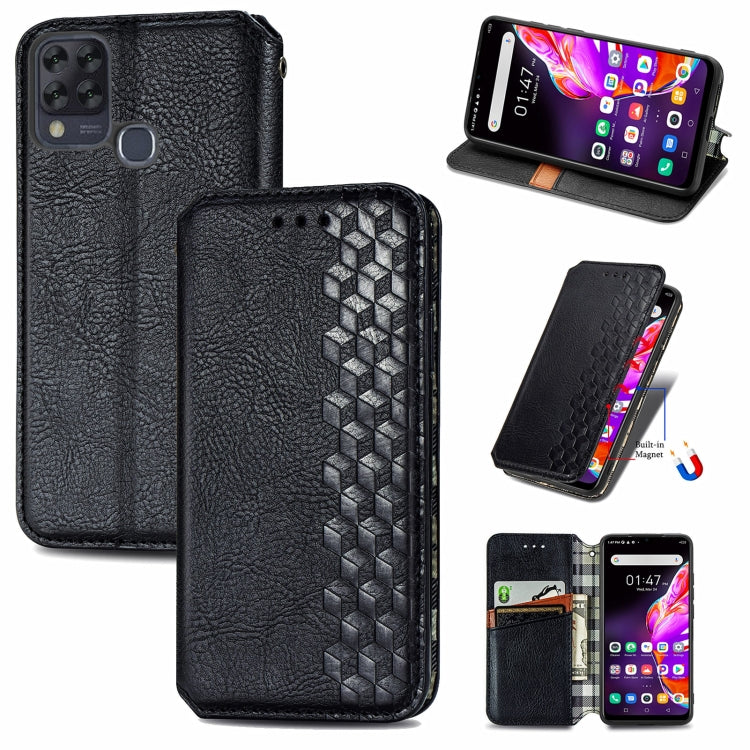 For Infinix Hot 10T Cubic Grid Pressed Horizontal Flip Magnetic PU Leather Case with Holder & Card Slots & Wallet