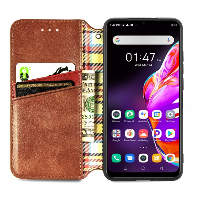 For Infinix Hot 10T Cubic Grid Pressed Horizontal Flip Magnetic PU Leather Case with Holder & Card Slots & Wallet