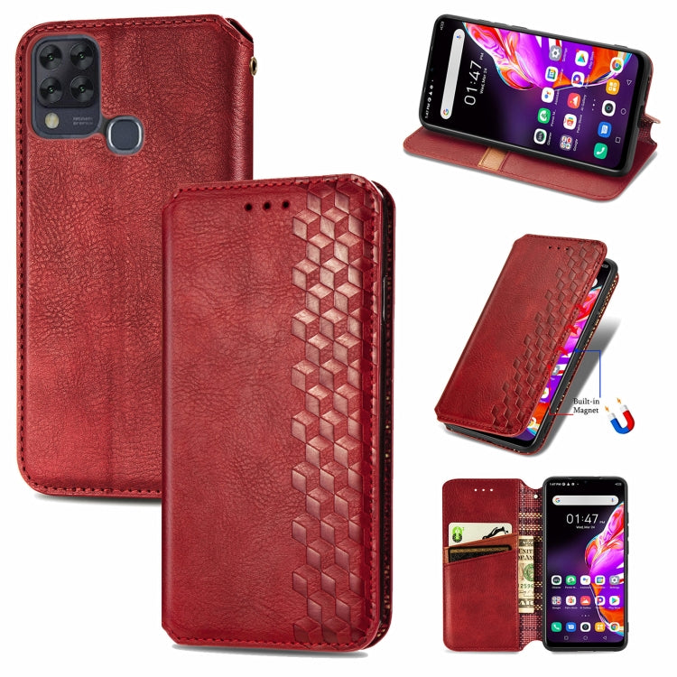For Infinix Hot 10T Cubic Grid Pressed Horizontal Flip Magnetic PU Leather Case with Holder & Card Slots & Wallet