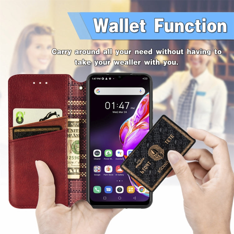 For Infinix Hot 10T Cubic Grid Pressed Horizontal Flip Magnetic PU Leather Case with Holder & Card Slots & Wallet