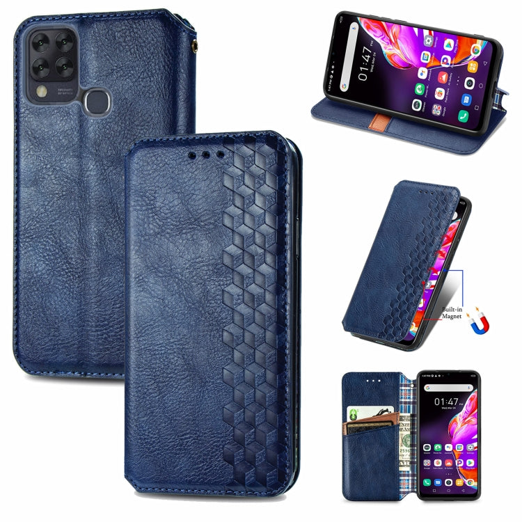 For Infinix Hot 10T Cubic Grid Pressed Horizontal Flip Magnetic PU Leather Case with Holder & Card Slots & Wallet