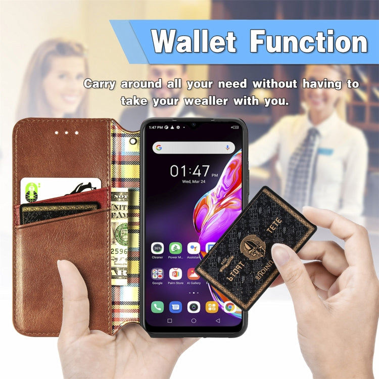 For Infinix Hot 10T Cubic Grid Pressed Horizontal Flip Magnetic PU Leather Case with Holder & Card Slots & Wallet