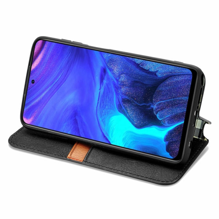 For Infinix Note 10 Pro Cubic Grid Pressed Horizontal Flip Magnetic PU Leather Case with Holder & Card Slots & Wallet
