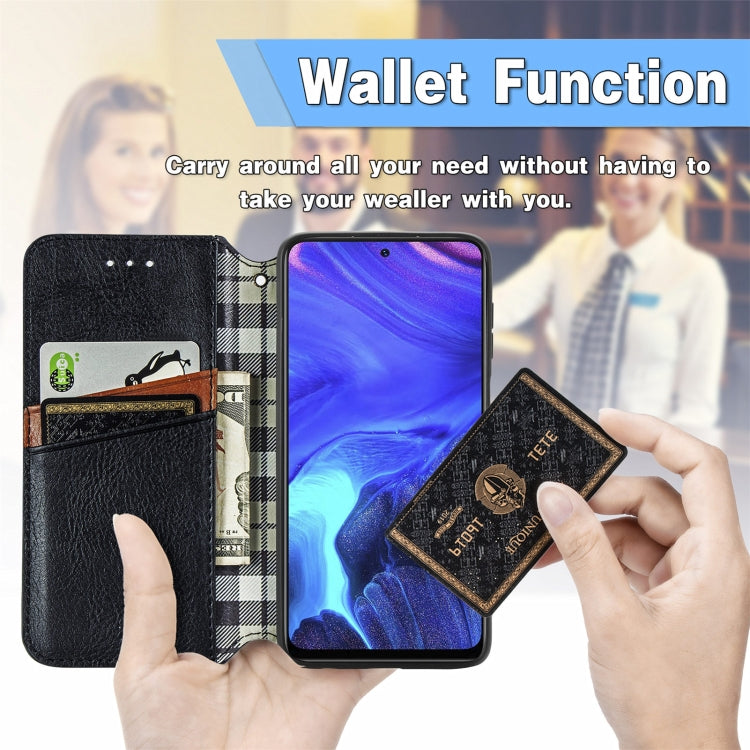 For Infinix Note 10 Pro Cubic Grid Pressed Horizontal Flip Magnetic PU Leather Case with Holder & Card Slots & Wallet