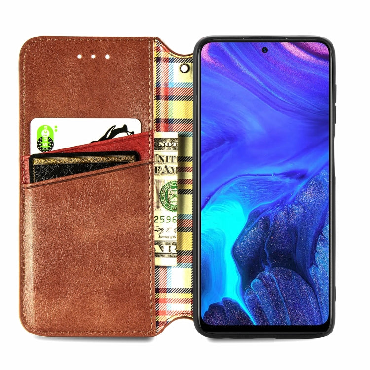 For Infinix Note 10 Pro Cubic Grid Pressed Horizontal Flip Magnetic PU Leather Case with Holder & Card Slots & Wallet