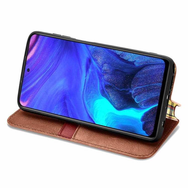 For Infinix Note 10 Pro Cubic Grid Pressed Horizontal Flip Magnetic PU Leather Case with Holder & Card Slots & Wallet