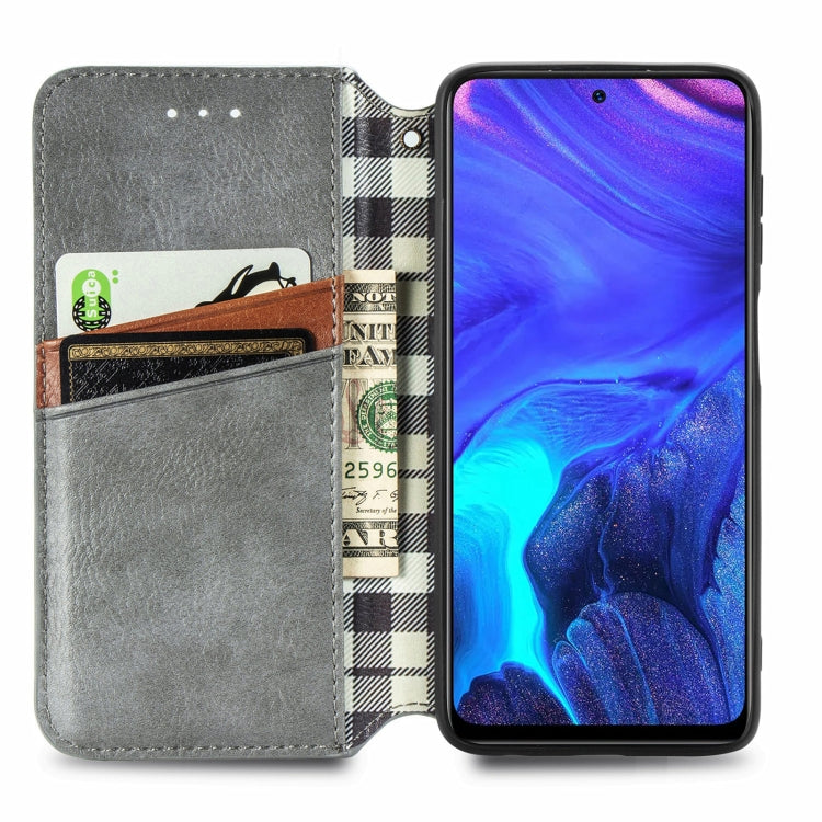 For Infinix Note 10 Pro Cubic Grid Pressed Horizontal Flip Magnetic PU Leather Case with Holder & Card Slots & Wallet