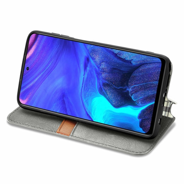 For Infinix Note 10 Pro Cubic Grid Pressed Horizontal Flip Magnetic PU Leather Case with Holder & Card Slots & Wallet
