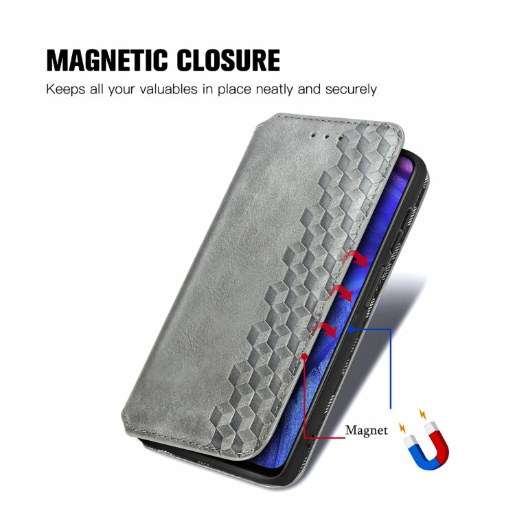For Infinix Note 10 Pro Cubic Grid Pressed Horizontal Flip Magnetic PU Leather Case with Holder & Card Slots & Wallet