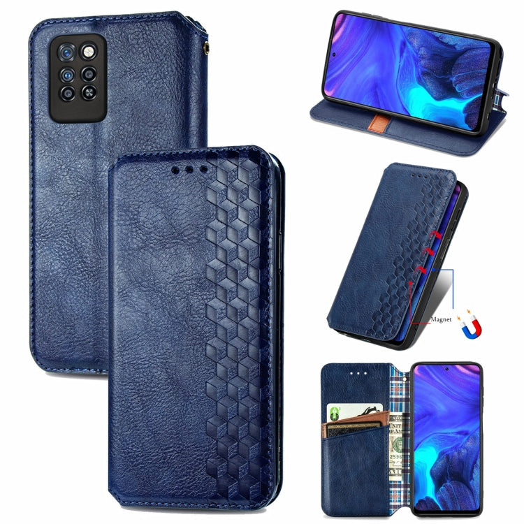 For Infinix Note 10 Pro Cubic Grid Pressed Horizontal Flip Magnetic PU Leather Case with Holder & Card Slots & Wallet