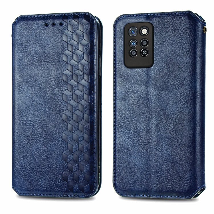 For Infinix Note 10 Pro Cubic Grid Pressed Horizontal Flip Magnetic PU Leather Case with Holder & Card Slots & Wallet