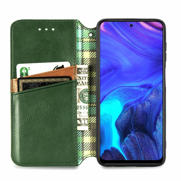 For Infinix Note 10 Pro Cubic Grid Pressed Horizontal Flip Magnetic PU Leather Case with Holder & Card Slots & Wallet