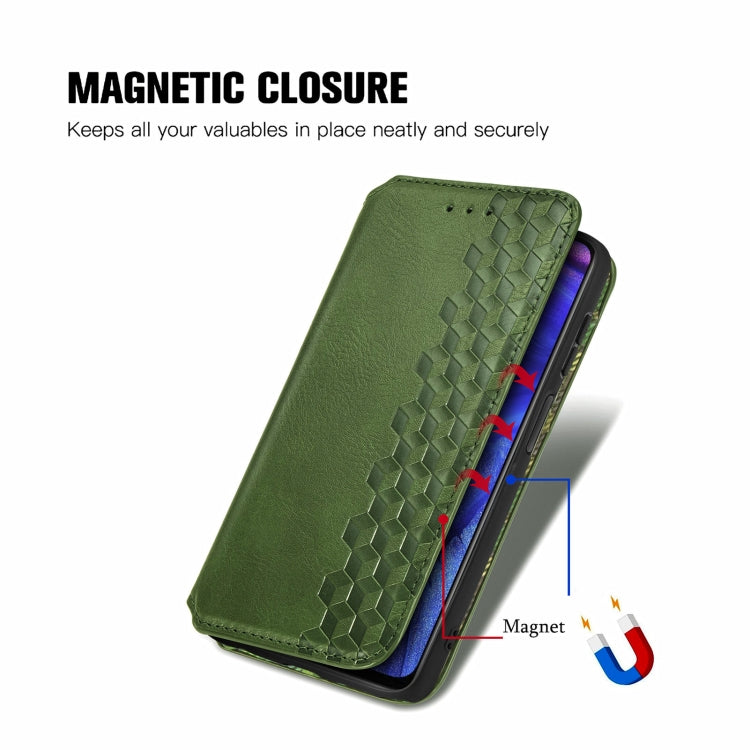 For Infinix Note 10 Pro Cubic Grid Pressed Horizontal Flip Magnetic PU Leather Case with Holder & Card Slots & Wallet