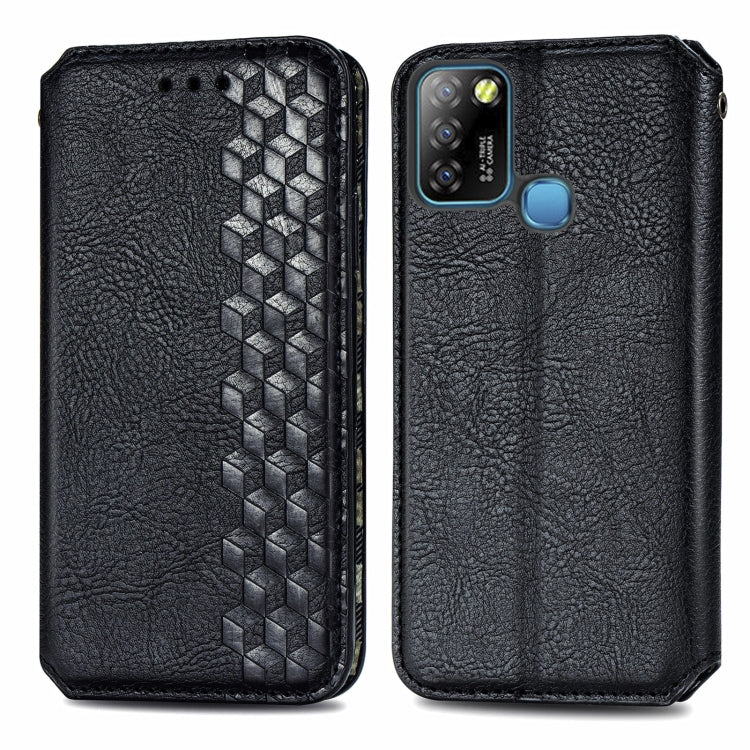 For Infinix Smart 5 Cubic Grid Pressed Horizontal Flip Magnetic PU Leather Case with Holder & Card Slots & Wallet