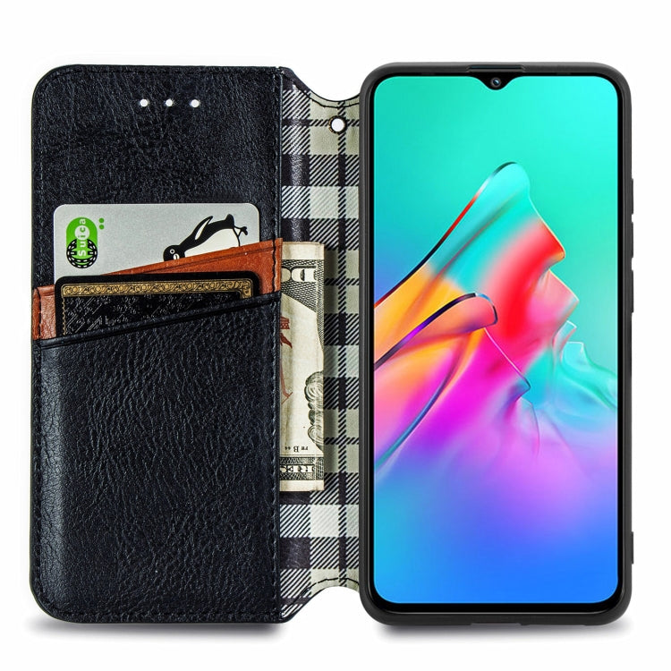 For Infinix Smart 5 Cubic Grid Pressed Horizontal Flip Magnetic PU Leather Case with Holder & Card Slots & Wallet