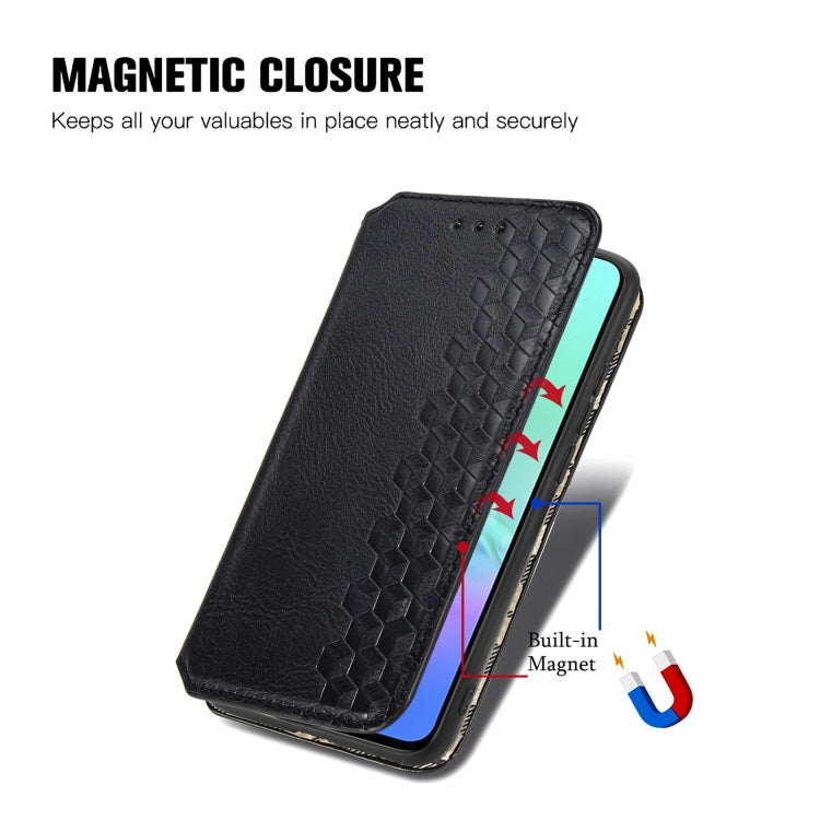 For Infinix Smart 5 Cubic Grid Pressed Horizontal Flip Magnetic PU Leather Case with Holder & Card Slots & Wallet