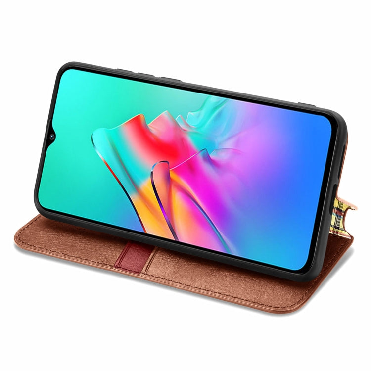 For Infinix Smart 5 Cubic Grid Pressed Horizontal Flip Magnetic PU Leather Case with Holder & Card Slots & Wallet