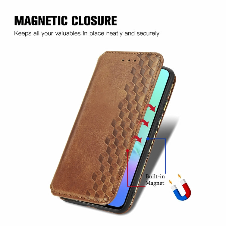 For Infinix Smart 5 Cubic Grid Pressed Horizontal Flip Magnetic PU Leather Case with Holder & Card Slots & Wallet
